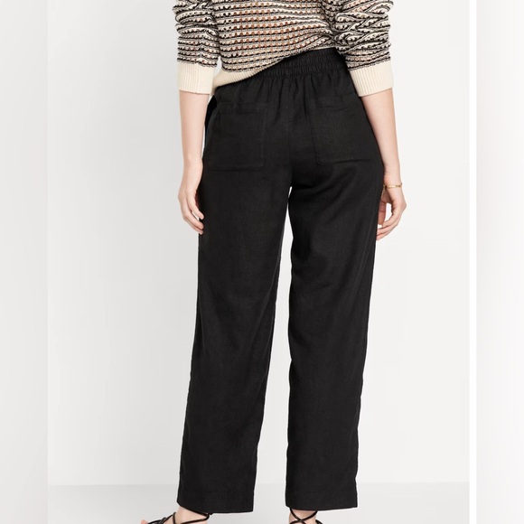 NWT! Old Navy Black Linen Pants - Picture 2 of 2